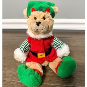Ganz Li'l Elf Teddy Bear Plush Christmas‎ Holiday Stuffed Animal 6.5" HX11419